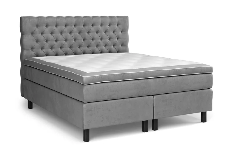 Celine Sängpaket 160x200cm - Grå/Sammet - Products - Möbler - Säng - Kontinentalsäng