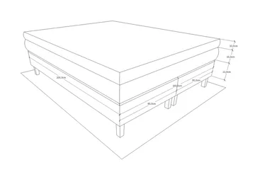 Charleston Kontinentalsäng 180x200 Fast Polyeterskum - Ljusgrå - Products - Möbler - Säng - Kontinentalsäng