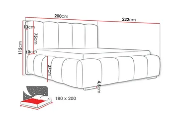 Cleaton Sängram 160x200 cm med Förvaring HVILA Resårmadrass och Bäddmadrass i Latex med Tvättbar klädsel - Beige/Vit - Products - Möbler - Säng - Komplett sängpaket