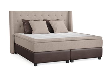 Cuba Sängpaket 210x210 med Två Bruna Två Beiga Kuddar - (+Fler val) Beige/Brun - Products - Möbler - Säng - Kontinentalsäng
