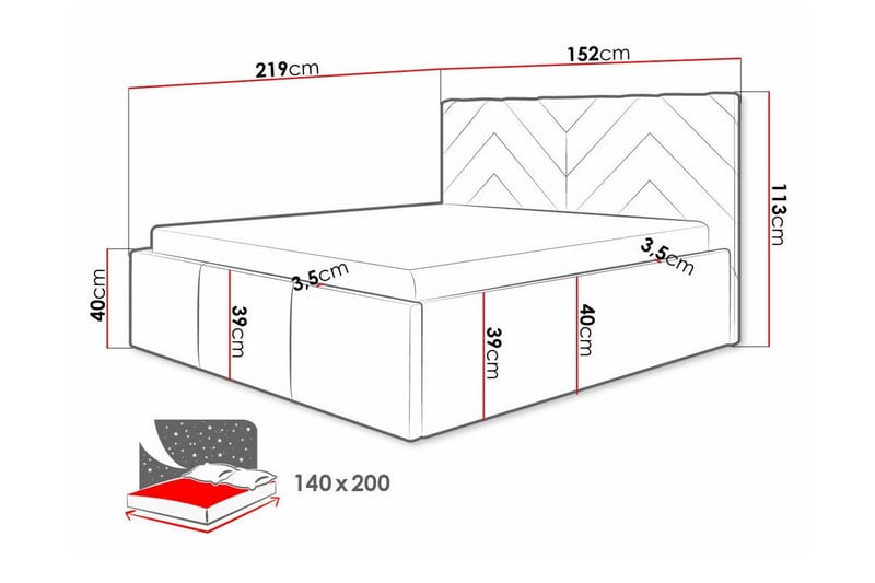 Derry Sängram 140x200 cm - Products - Möbler - Säng - Sängram & sängstomme