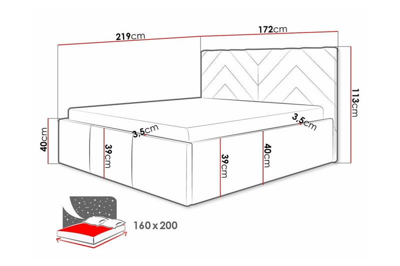 Derry Sängram 160x200 cm - Products - Möbler - Säng - Sängram & sängstomme