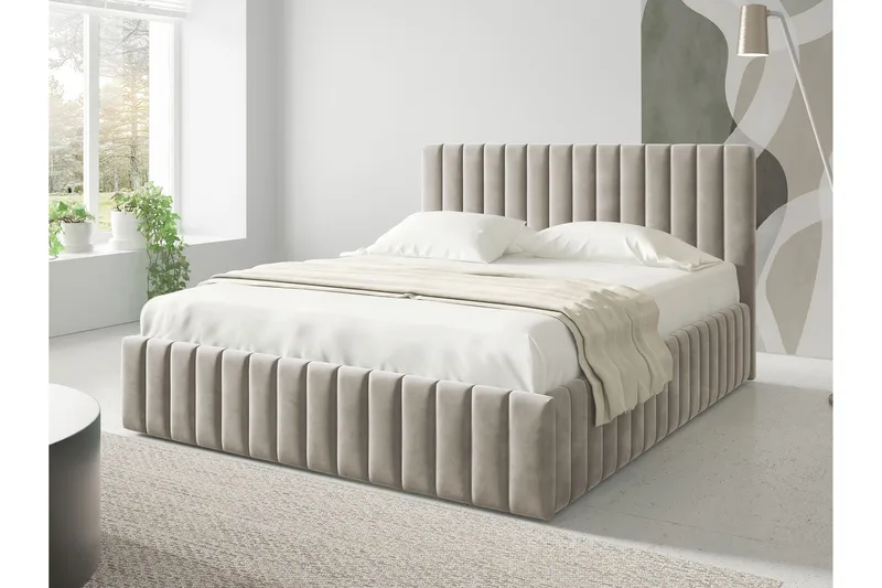 Desio Förvaringssäng 140x200 cm - Beige - Products - Möbler - Säng - Säng med förvaring