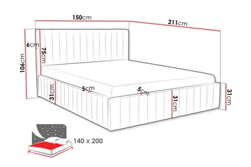 Desio Förvaringssäng 140x200 cm - Brun - Products - Möbler - Säng - Säng med förvaring