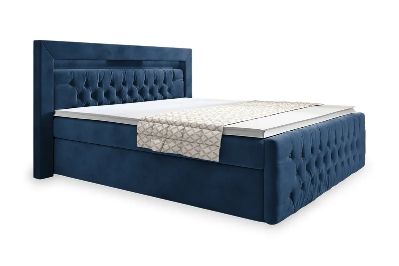Franco Sängpaket med förvaring LED-belysning 160x200 cm - 160x200 Mörkblå (+Fler val) - Products - Möbler - Säng - Säng med förvaring