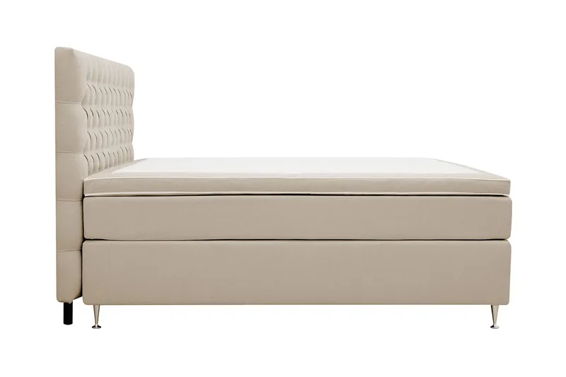Hilton Lyx Komplett Sängpaket 160x200 cm Kontinentalsäng med knappad sänggavel - Beige - Products - Möbler - Säng - Kontinentalsäng