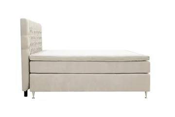 Hilton Lyx Komplett Sängpaket 160x200 cm Kontinentalsäng med knappad sänggavel i chenille - Beige - Products - Möbler - Säng - Kontinentalsäng