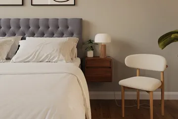 Hilton Lyx Komplett Sängpaket 160x200 cm Kontinentalsäng med knappad sänggavel i sammet - Grå / Sammet - Products - Möbler - Säng - Kontinentalsäng
