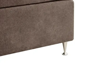 Hilton Lyx Komplett Sängpaket 180x200 cm Kontinentalsäng med knappad sänggavel i chenille - Mörkbrun - Products - Möbler - Säng - Kontinentalsäng