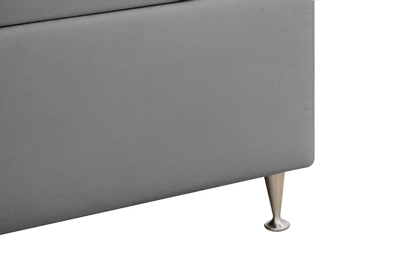 Hilton Lyx Komplett Sängpaket 180x200 cm Kontinentalsäng med knappad sänggavel i sammet - Ljusgrå - Products - Möbler - Säng - Kontinentalsäng