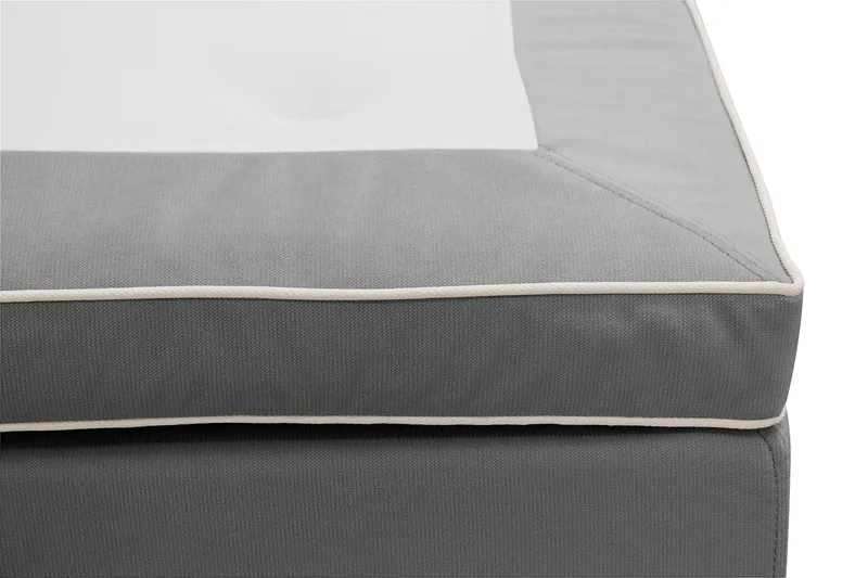 Hilton Lyx Komplett Sängpaket 180x200 cm Kontinentalsäng med knappad sänggavel i sammet - Ljusgrå - Products - Möbler - Säng - Kontinentalsäng