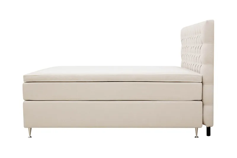 Hilton Lyx Komplett Sängpaket 180x200 cm Kontinentalsäng med knappad sänggavel - Ljusbeige - Products - Möbler - Säng - Kontinentalsäng