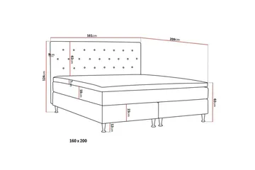 Hilton Plus Komplett Sängpaket 160x200 cm - Grå - Products - Möbler - Säng - Komplett sängpaket