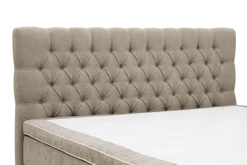 HVILA Lyx Komplett Sängpaket 180x200 cm Kontinentalsäng med knappad sänggavel i chenille - Brun - Products - Möbler - Säng - Kontinentalsäng