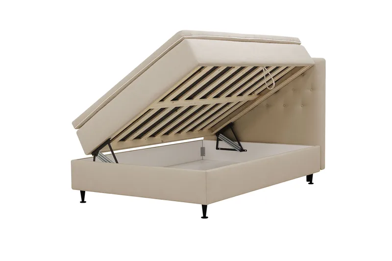 HVILA Plus Komplett Sängpaket med Förvaring 140x200 cm - Beige - Products - Möbler - Säng - Säng med förvaring