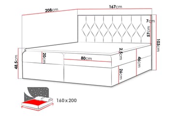 Jitendera Sängpaket Kontinentalsäng 160x200 cm med Förvaring - Gul - Products - Möbler - Säng - Komplett sängpaket