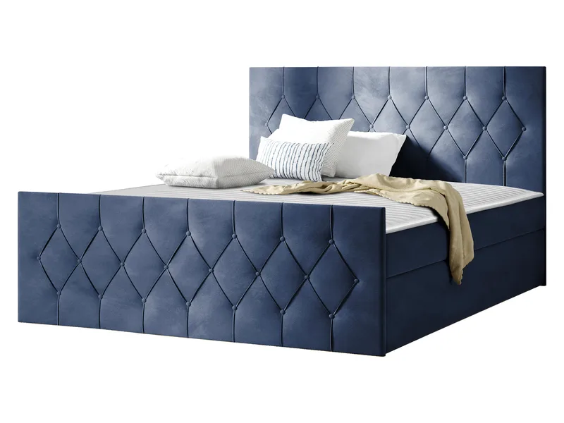 Jitendra Sängpaket Kontinentalsäng 140x200 cm med Förvaring, Blå