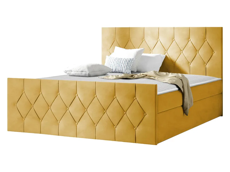 Jitendra Sängpaket Kontinentalsäng 140x200 cm med Förvaring - Gul - Products - Möbler - Säng - Komplett sängpaket