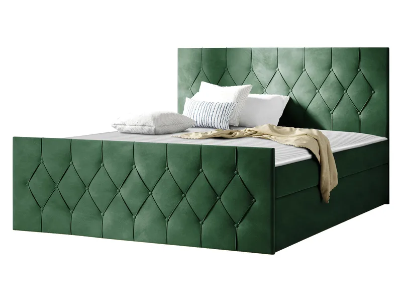 Jitendra Sängpaket Kontinentalsäng 160x200 cm med Förvaring - Grön - Products - Möbler - Säng - Komplett sängpaket