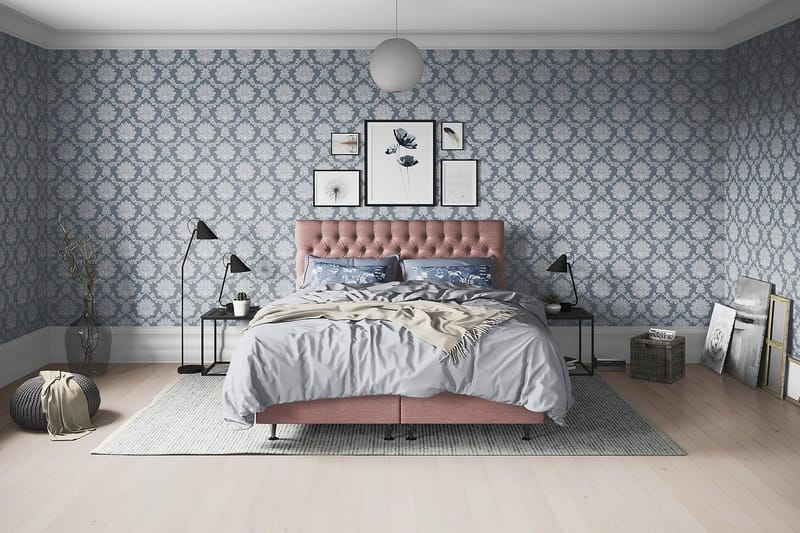 Joluma Sängpaket Fast 160x200 cm - (+Fler val) 160x200 cm Mörkrosa - Products - Möbler - Säng - Kontinentalsäng