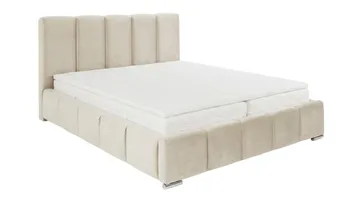 Cleaton Sängram 180x200 cm med Förvaring HVILA Resårmadrass och Bäddmadrass i Memoryskum med Tvättbar klädsel - Beige - Products - Möbler - Säng - Komplett sängpaket
