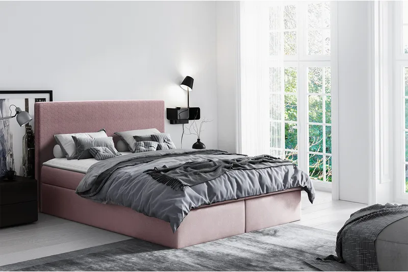 Laargard Kontinentalsäng medFörvaring 160x200 - Rosa - Products - Möbler - Säng - Säng med förvaring