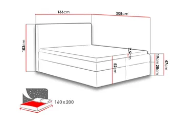 Laargard Kontinentalsäng medFörvaring 160x200 - Rosa - Products - Möbler - Säng - Säng med förvaring