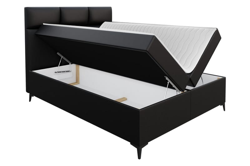 Leckersbo Komplett Sängpaket Kontinentalsäng med förvaring 140x200 cm - Svart - Products - Möbler - Säng - Komplett sängpaket