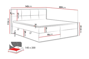 Leckersbo Komplett Sängpaket Kontinentalsäng med förvaring 140x200 cm - Vit - Products - Möbler - Säng - Komplett sängpaket