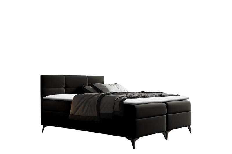 Leckersbo Komplett Sängpaket Kontinentalsäng med förvaring 160x200 cm, Svart