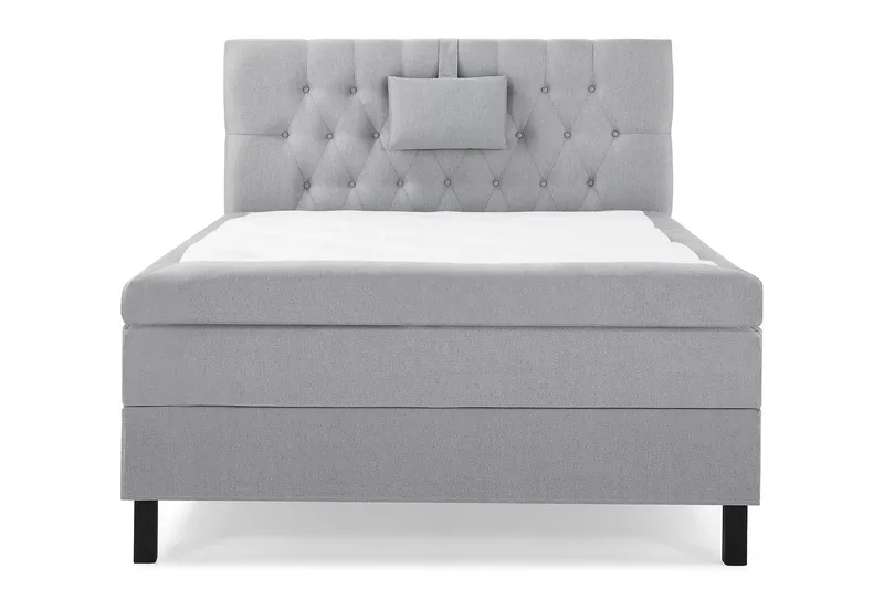 Lucky Komplett Sängpaket 120x200 Memory Diamant Sänggavel, Nackkudde Liten Mellangrå