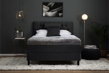 Lucky Komplett Sängpaket 120x200 Memory Diamant Sänggavel - Nackkudde Stor Svart/Grå - Products - Möbler - Säng - Enkelsäng