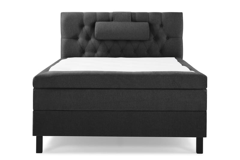 Lucky Komplett Sängpaket 120x200 Memory Diamant Sänggavel, Nackkudde Stor Svart/Grå