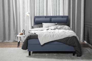 Lucky Komplett Sängpaket 140x200 Skum Slät - Nackkudde Stor Mörkblå - Products - Möbler - Säng - Kontinentalsäng