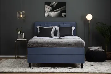 Lucky Komplett Sängpaket 140x200 Polyeter Slät Sänggavel - Nackkudde Liten Mörkblå - Products - Möbler - Säng - Kontinentalsäng