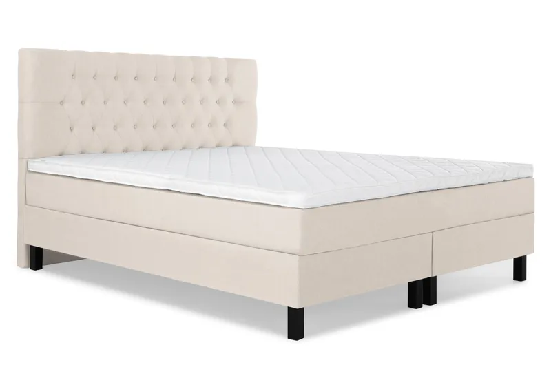 Lucky Komplett Sängpaket 160x200 Skum Diamant Sänggavel - Beige - Products - Möbler - Säng - Kontinentalsäng