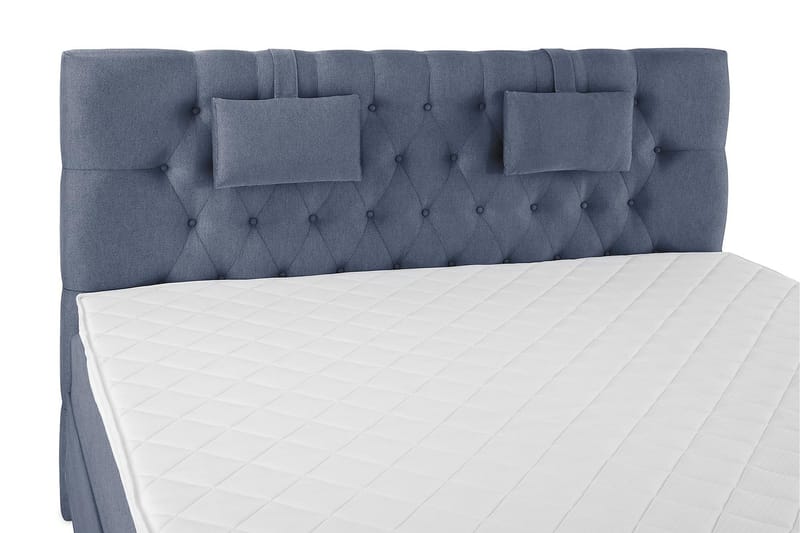 Lucky Komplett Sängpaket 160x200 Skum Diamant Sänggavel - Nackkudde Liten Mörkblå - Products - Möbler - Säng - Kontinentalsäng