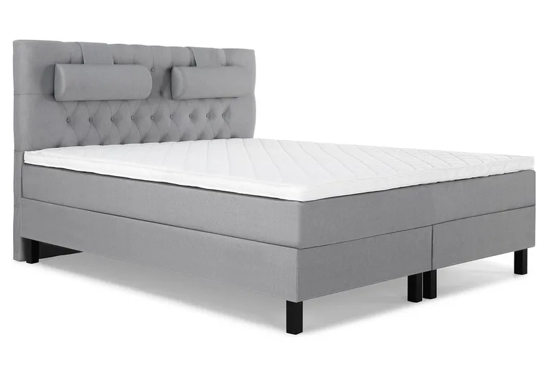Lucky Komplett Sängpaket 160x200 Skum Diamant Sänggavel - Nackkudde Stor Mellangrå - Products - Möbler - Säng - Kontinentalsäng