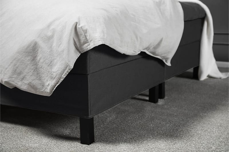 Lucky Komplett Sängpaket 160x200 Skum Slät - Nackkudde Stor Svart/Grå - Products - Möbler - Säng - Kontinentalsäng