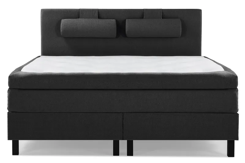 Lucky Komplett Sängpaket 160x200 Polyeter Slät, Nackkudde Stor Svart/Grå