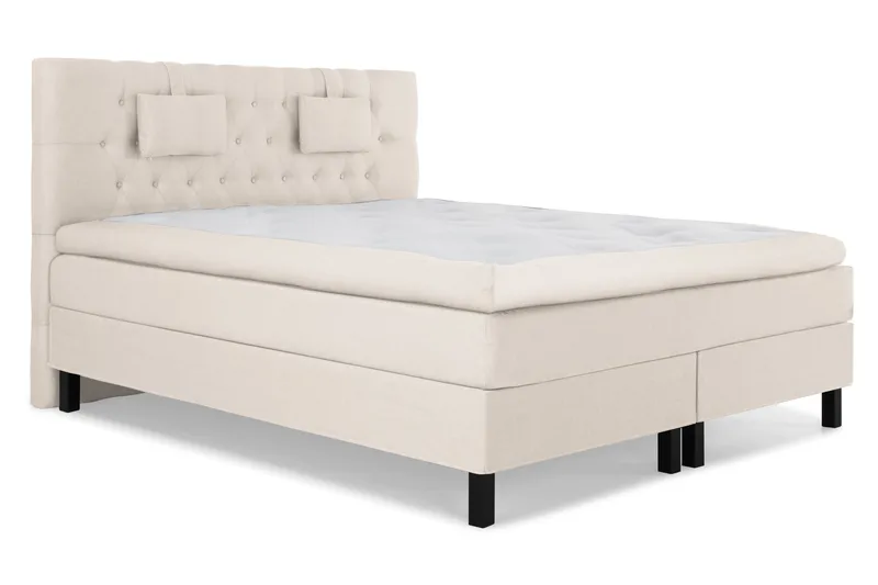 Lucky Komplett Sängpaket 180x200 Memory Slät Sänggavel  B - Beige - Products - Möbler - Säng - Kontinentalsäng