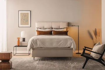 Oslo Lyx Kontinentalsäng Boucle 140x200 - Ljusbeige - Products - Möbler - Säng - Kontinentalsäng