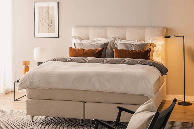 Oslo Lyx Sängpaket Kontinentalsäng 160x200 cm - Ljusbeige - Products - Möbler - Säng - Kontinentalsäng