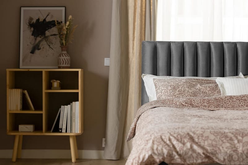 Princess Kontinentalsäng 120x200cm - Mörkgrå/Sammet - Products - Möbler - Säng - Enkelsäng