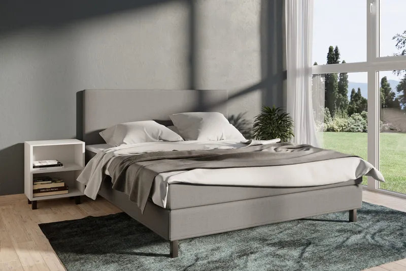 Select No 1 Komplett Sängpaket 210x210 - Ljusgrå/Svart - Products - Möbler - Säng - Kontinentalsäng