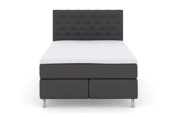 Select No 3 Kontinentalsäng 140x200 Medium, Mörkgrå/Metall