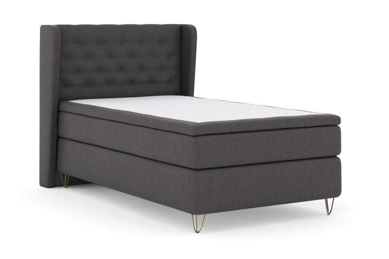 Select No 4 Komplett Sängpaket 120x200 Medium - Mörkgrå/Metall V-form - Products - Möbler - Säng - Enkelsäng