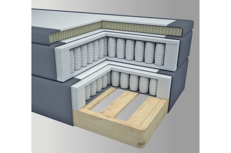 Select No 4 Komplett Sängpaket 180x200 Fast - Mörkgrå/Metall V-form - Products - Möbler - Säng - Kontinentalsäng
