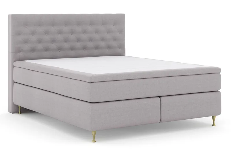 Select No 5 Komplett Sängpaket 180x200 Fast Latex - Ljusgrå/Guld - Products - Möbler - Säng - Kontinentalsäng