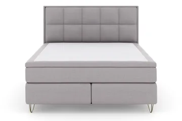 Select No 5 Komplett Sängpaket 180x200 Fast/Medium Latex - Ljusgrå/Metall V-form - Products - Möbler - Säng - Kontinentalsäng